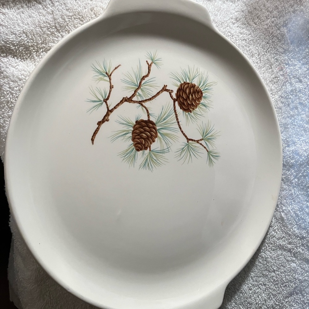 French Saxon Serving Platter Pine Cone Pattern